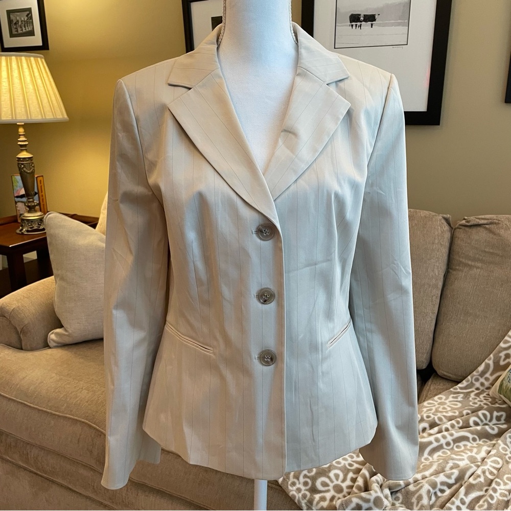 Ann Taylor VNTG NWT Tan Suit Single Breasted Blazer & Margo Pants Size 14